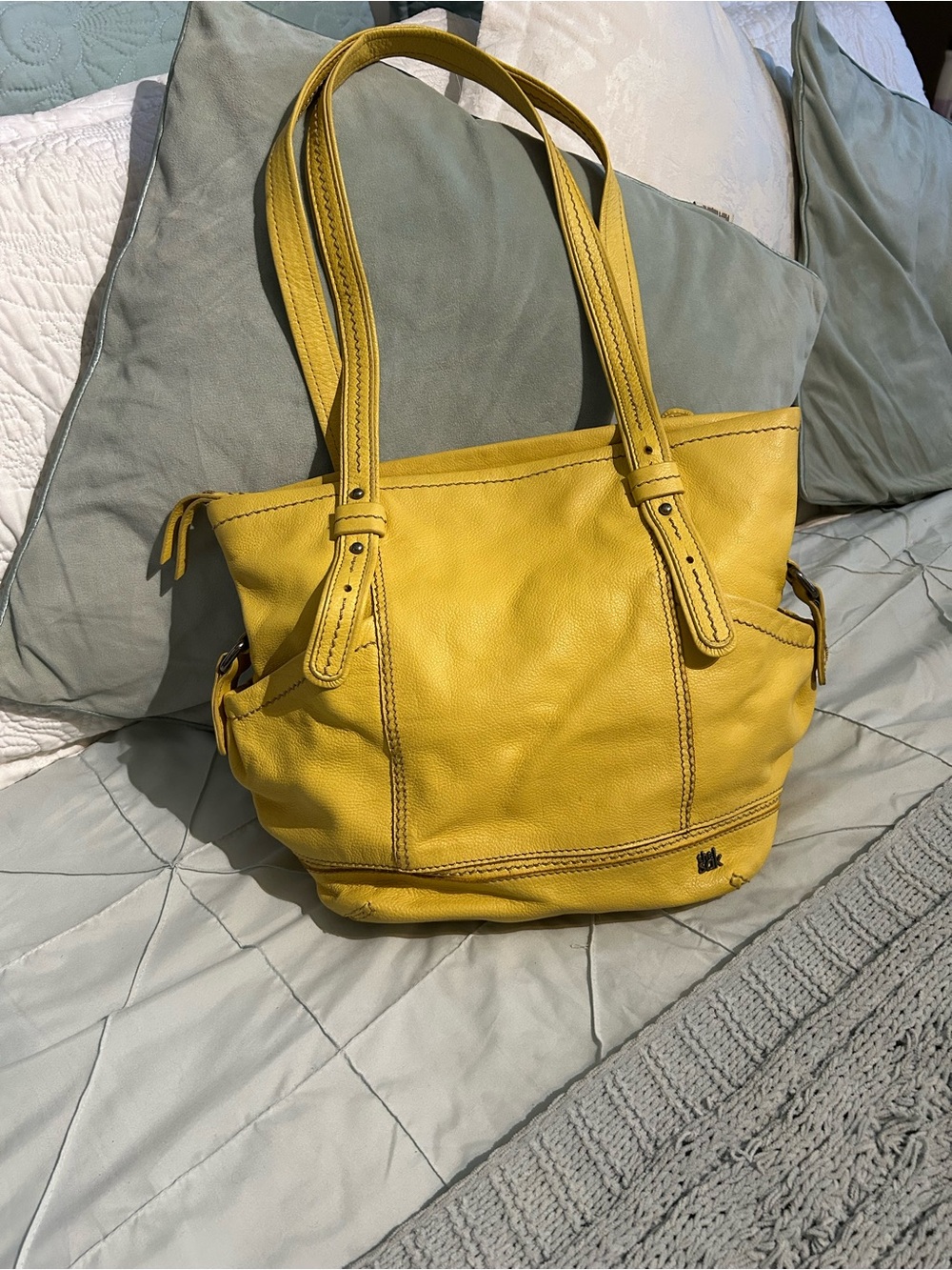 The Sak Vintage Yellow Leather Shoulder Tote